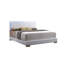 Grand lit Lorimar en cuir synthétique blanc et pieds blancs avec DEL
