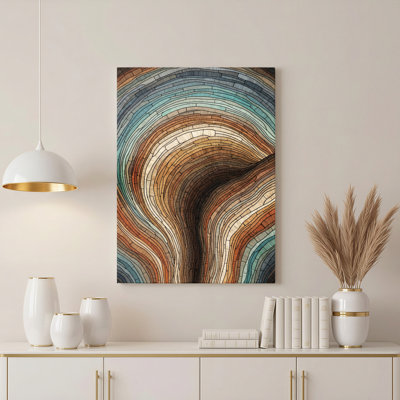 «Gallery Wrap», art mural sur toile pour le salon, la chambre à coucher, le bureau ou le vestibule - décoration murale décorative avec vagues abstraites