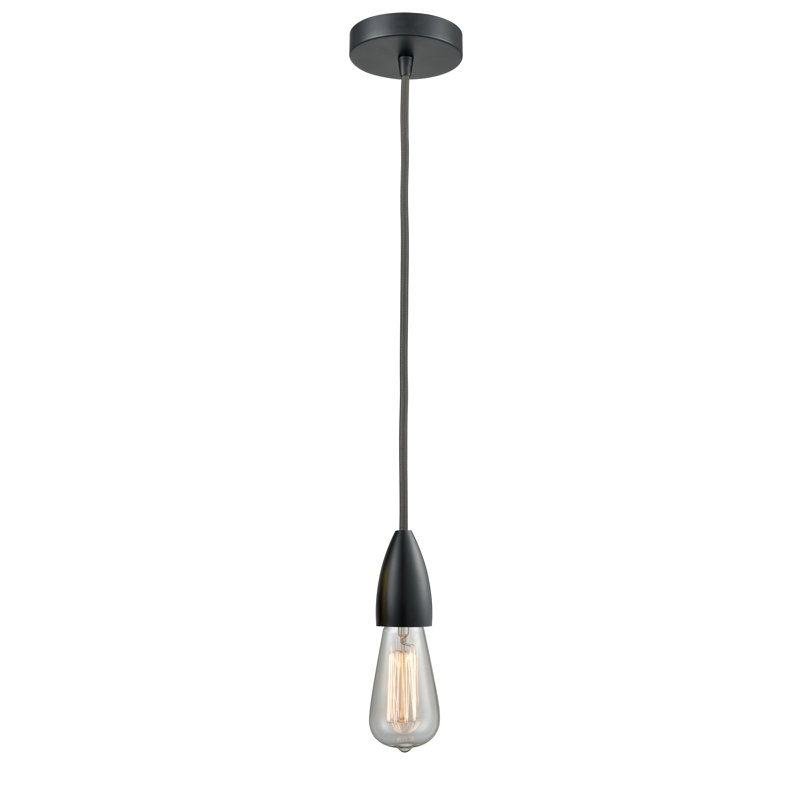 Cecile 1 - Light Single Pendant, Matte Black/Gray