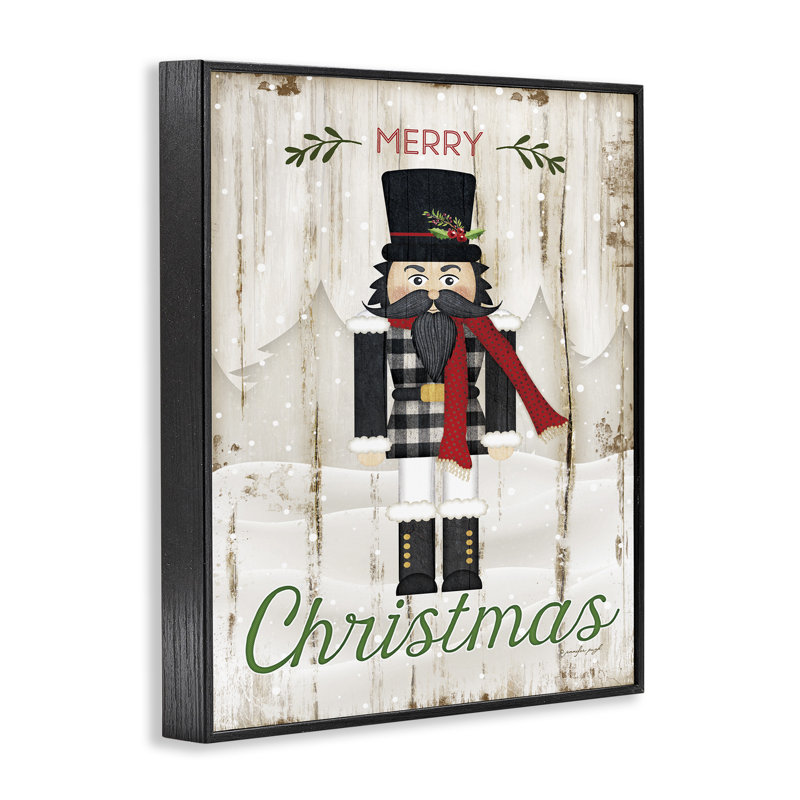 «Merry Christmas Winter», art giclée par Jennifer Pugh, Giclée encadrée noir minuit, H 14 po x l 11 po