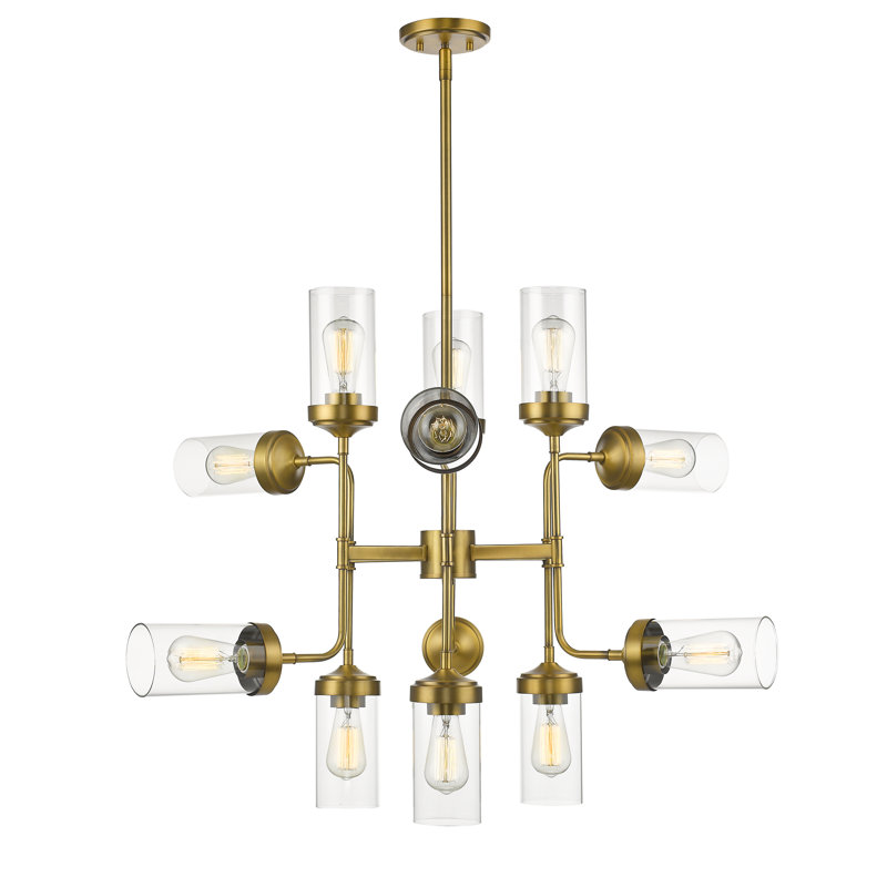 Grantham 12 - Light Steel Dimmable Sputnik Modern Linear Chandelier