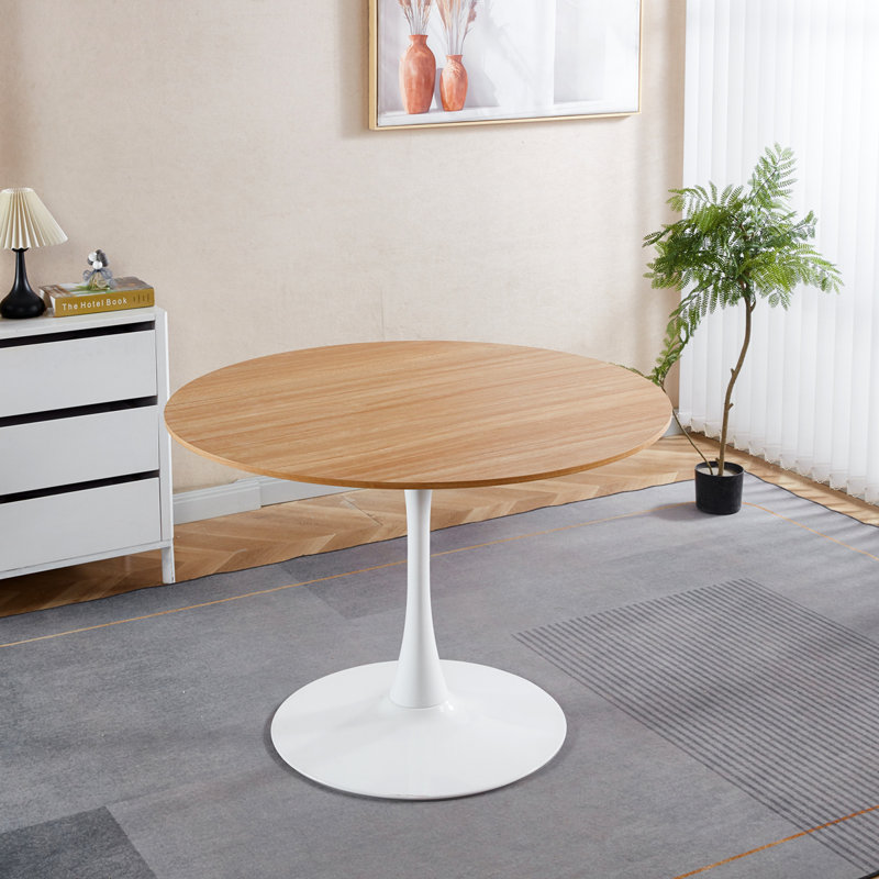 42.1"TOP Tulip Table Mid-Century Dining Table For 4-6 People With Round Mdf Table Top, Pedestal Dining Table, End Table Leisure Coffee Table
