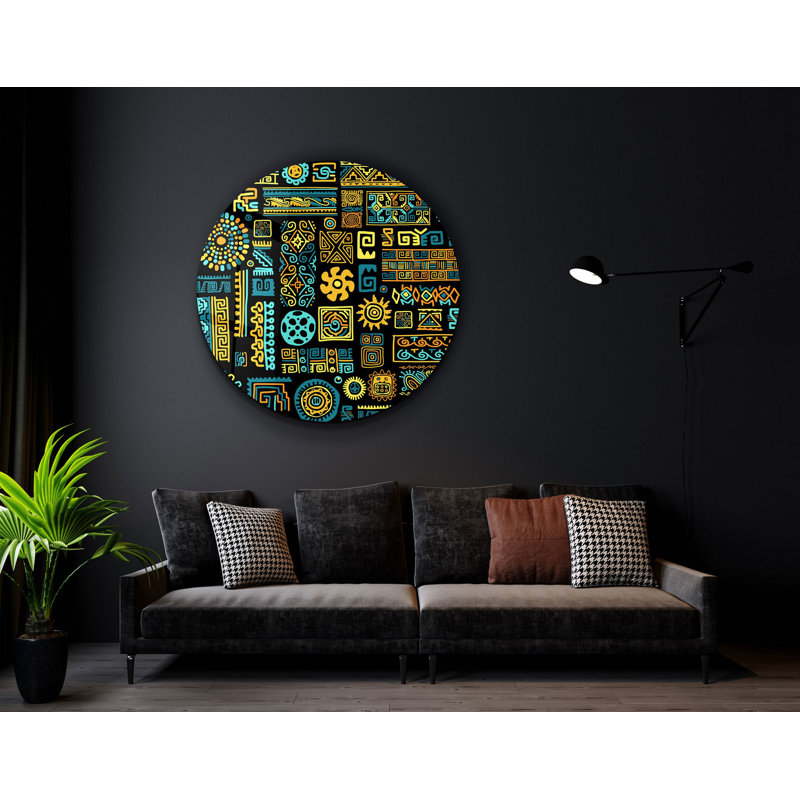 Superbe peinture en verre trempé de 31,5 po x 31,5 po | 100% verre trempé, épaisseur: 0,16 pouce | Œuvre d'art imprimée aux UV pour la décoration de la maison, parfaite pour le salon ou le bureau, élégante et facile à accrocher