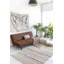 Cotton Striped Area Rug in Light Gray