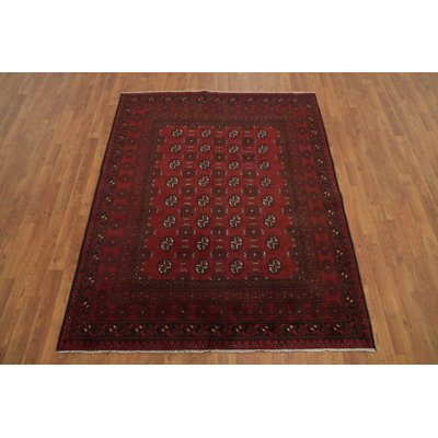 Tribal Red Oriental Afghan Rug 5x6