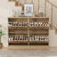 Rangement à chaussures autoportant en bois - 4 tiroirs tournants inclinables - Tablettes réglables et amovibles - Rangement à chaussures étroit et compact - parfait pour l'entrée, le couloir, le salon - chêne naturel-2074183852