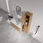 Meuble-lavabo mural multifonctionnel avec 2 armoires latérales