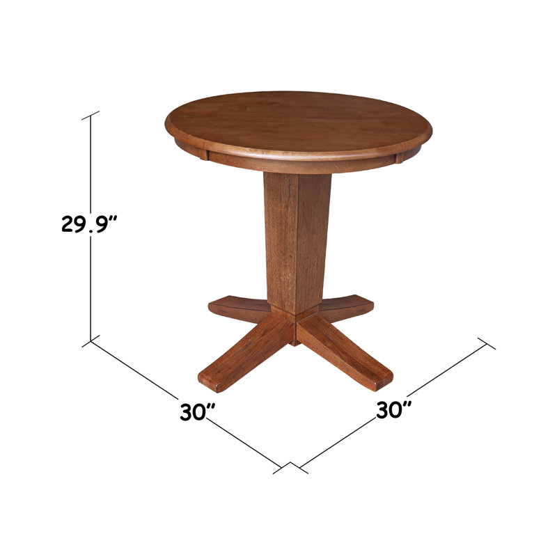 Table de salle à manger Grachan Ronund, Chêne vieilli, H 29,9 po x L 30 po x l 30 po