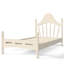 Lit plateforme avec tête de lit courbée chic, structure en bois massif, support à lattes, sans sommier, bas au sol, beige-130155206-130155203