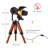 Novan Vintage Industrial Tripod Table Lamp, Adjustable Spotlight Accent Light with Wooden Stand, Retro Cinema Style Lamp for Living Room, Bedroom, Office Decor