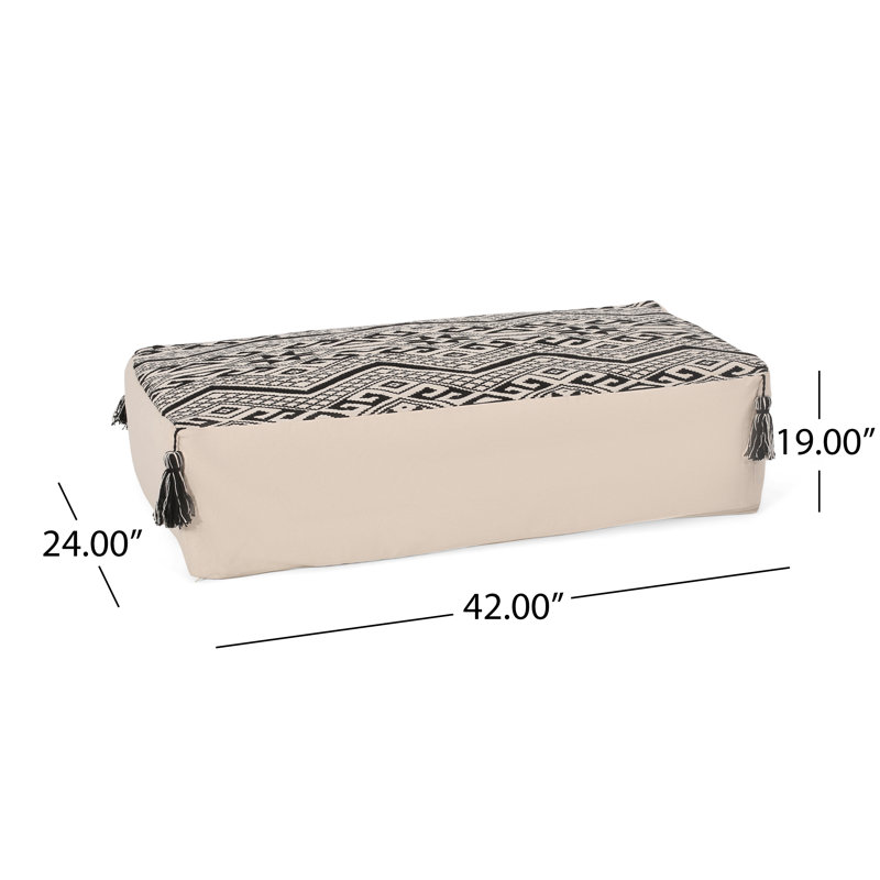 Repose-pieds rectangulaire, noir naturel