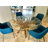Glass Top Solid Wood Base Dining Table-735134049