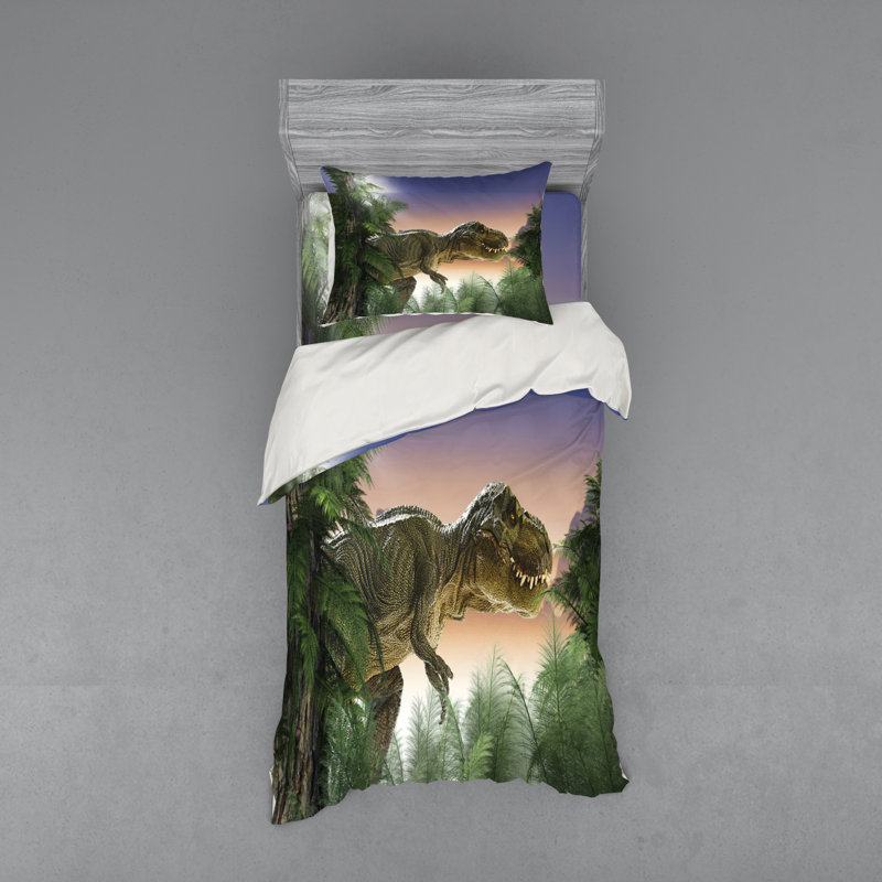 Ensemble de housse de couette jurassique, Housse de couette simple TG + 2 articles suppléme