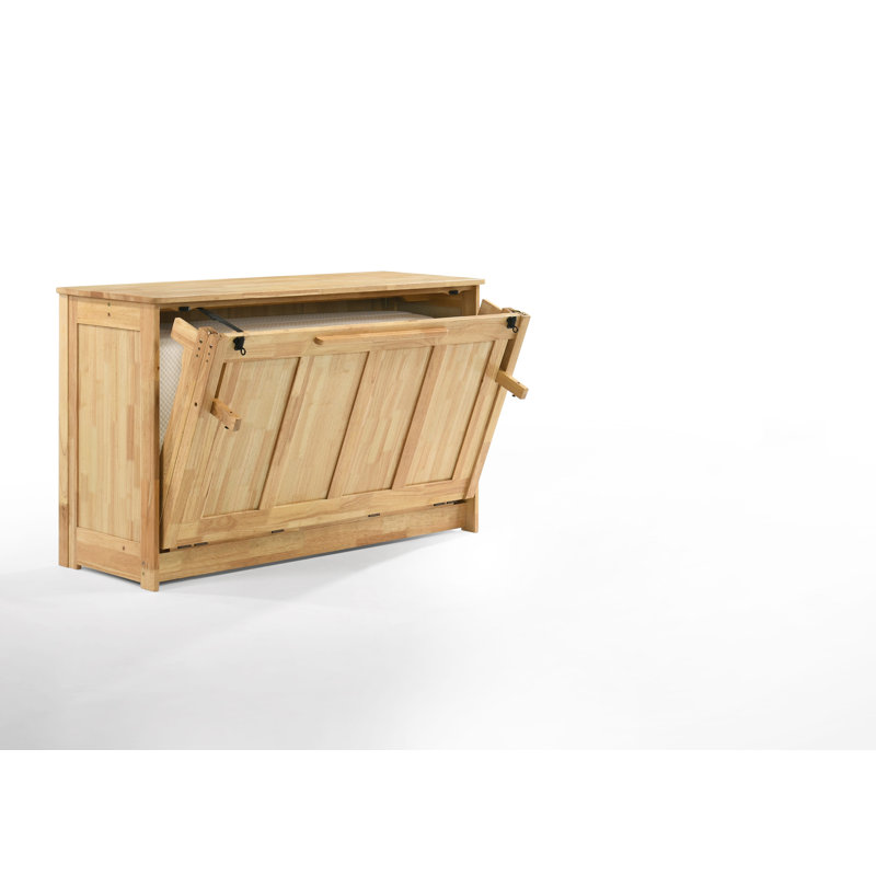 Lit escamotable avec rangement bas Issabella, Double, Naturel