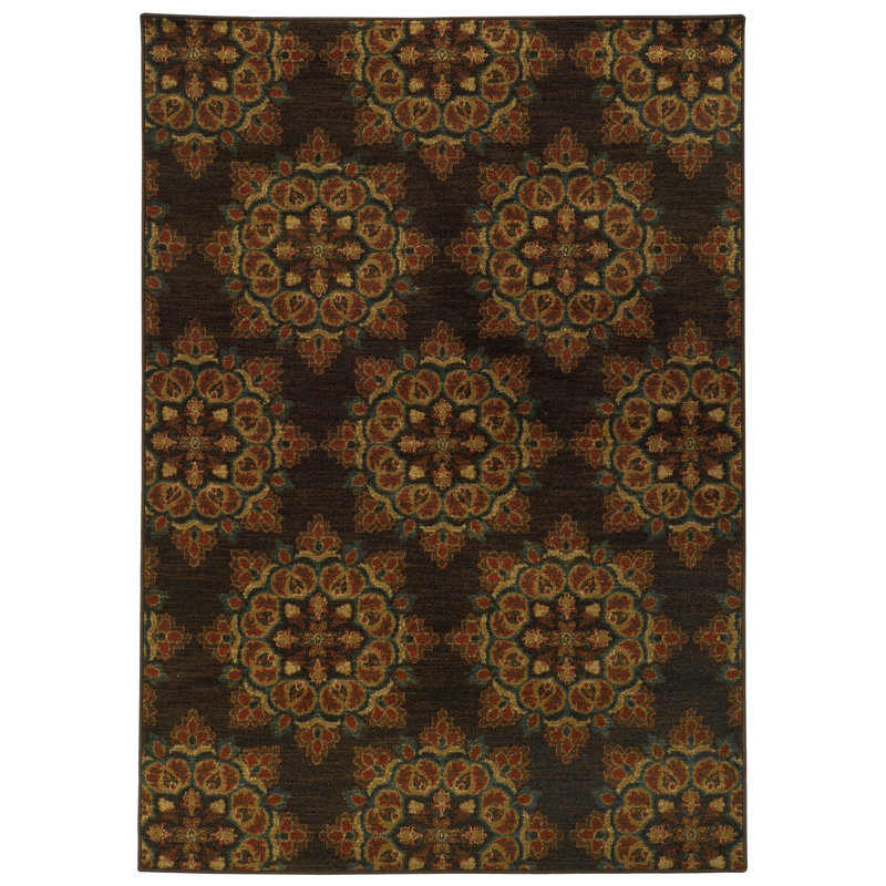 Tapis brun / noir Miriana, Rectangle 9 pi 10 po x 12 pi 10 po