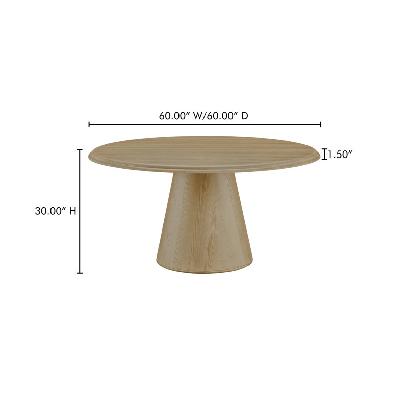 Tutto Dining Table Natural, 30" H x 60" L x 60" W