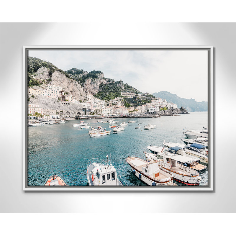 Imprimé Amalfi , L 25,5 po x H 19,5 po, Toile avec cadre, Flotteur blanc