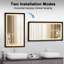 Miroir de salle de bain éclairé à DEL avec cadre en aluminium et grain de bois, anti-buée / réglable en continu / réglable en 3 couleurs-102744544
