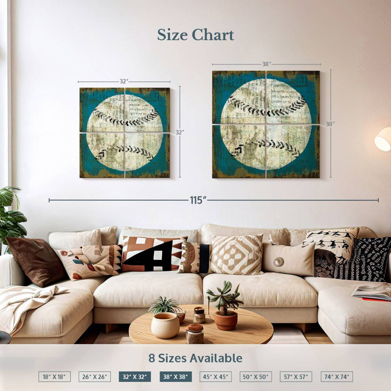 Sirci Ball I On Blue, H 32 po x l 32 po