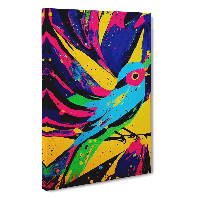 Bird Splash Abstract - Wall Art, Wrapped Canvas, 50cm H x 35cm W x 3cm D, No Matte