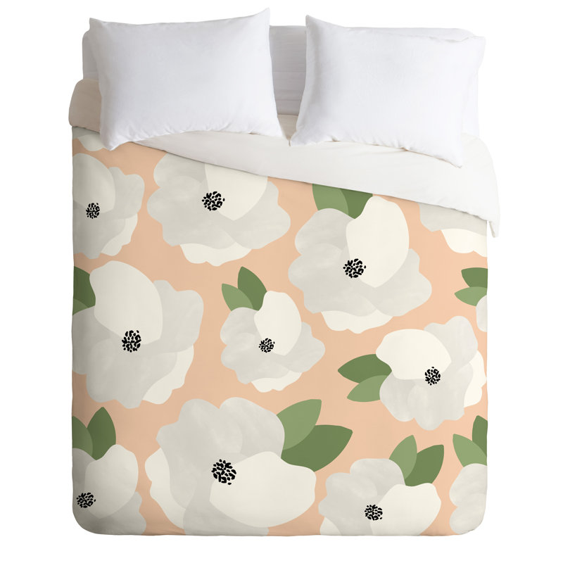 Allyson Johnson Polyester Floral Duvet Cover, Queen Duvet Cover + 2 Standard Shams