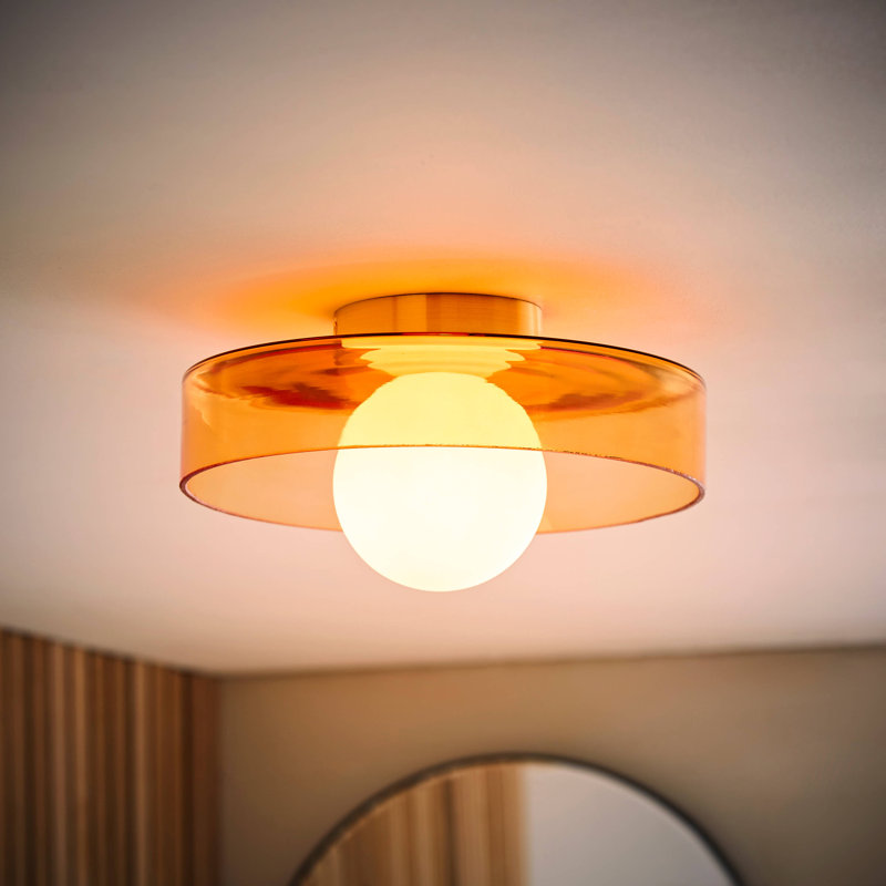 Amaris Glass Flush Mount, Yellow