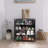 4 Layers Black Shoe Cabinet With LED Light Bluetooth Control