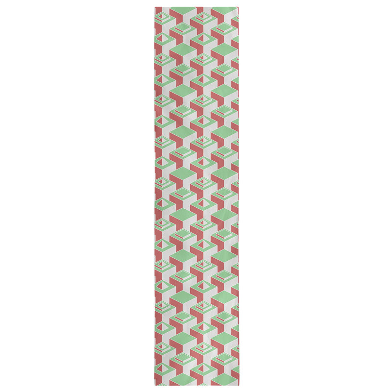 Chemin de table Classic Skyscrapers, 16 po x 90 po, Vert/rouge