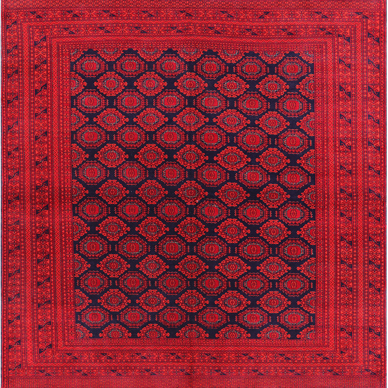 Tapis rouge à motif sud-ouest, Carré 6 pi