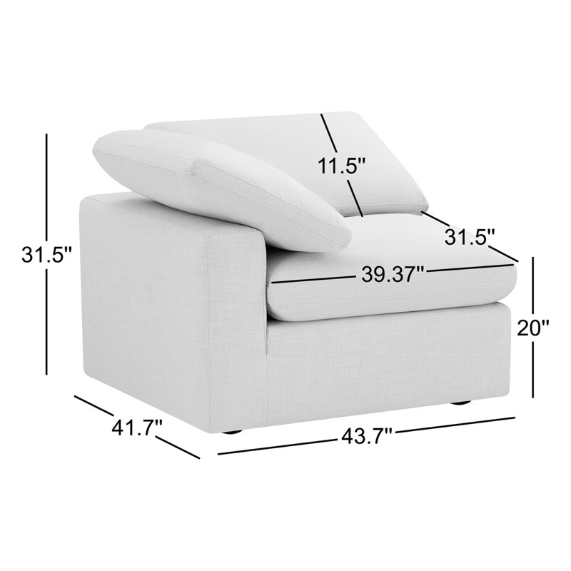 Chaise d'angle rembourrée Asher, Lin Performance Effie