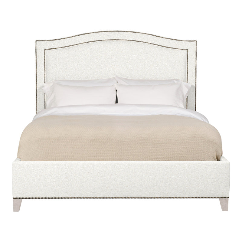 Caroline/Casey Queen Upholstered Low Profile Panel Bed, Navajo, Worthy Snow, Yes