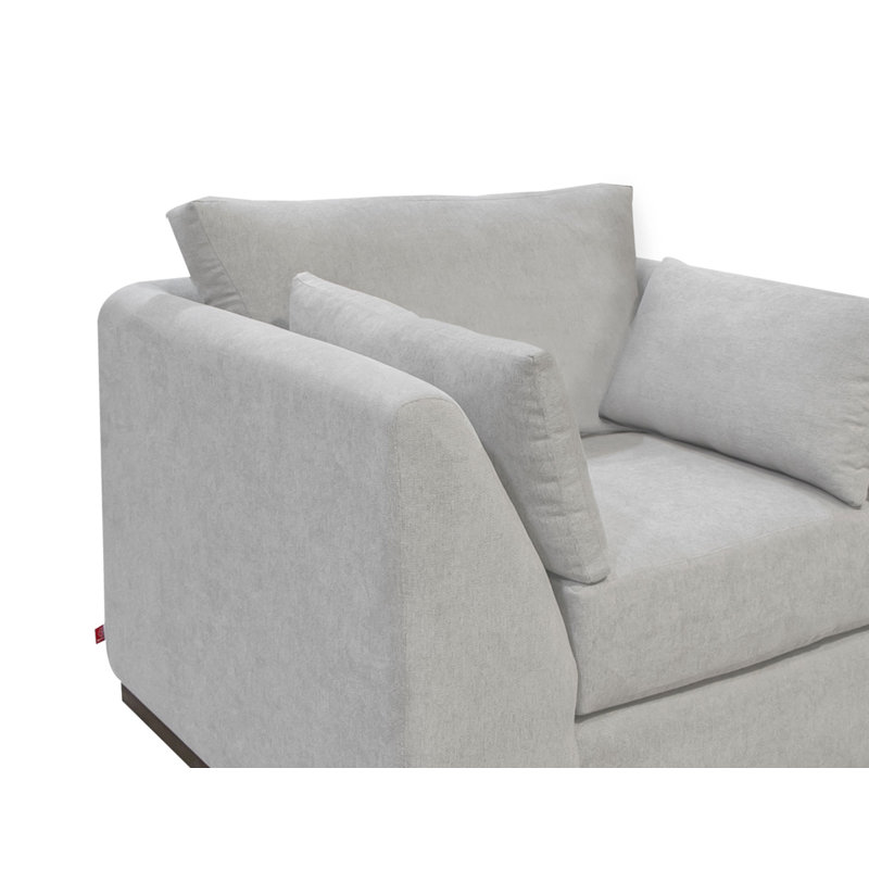 Structure et base en bois Romul, canapé, Polyester beige, H 36,5 po x l 90 po x P 38,5 po