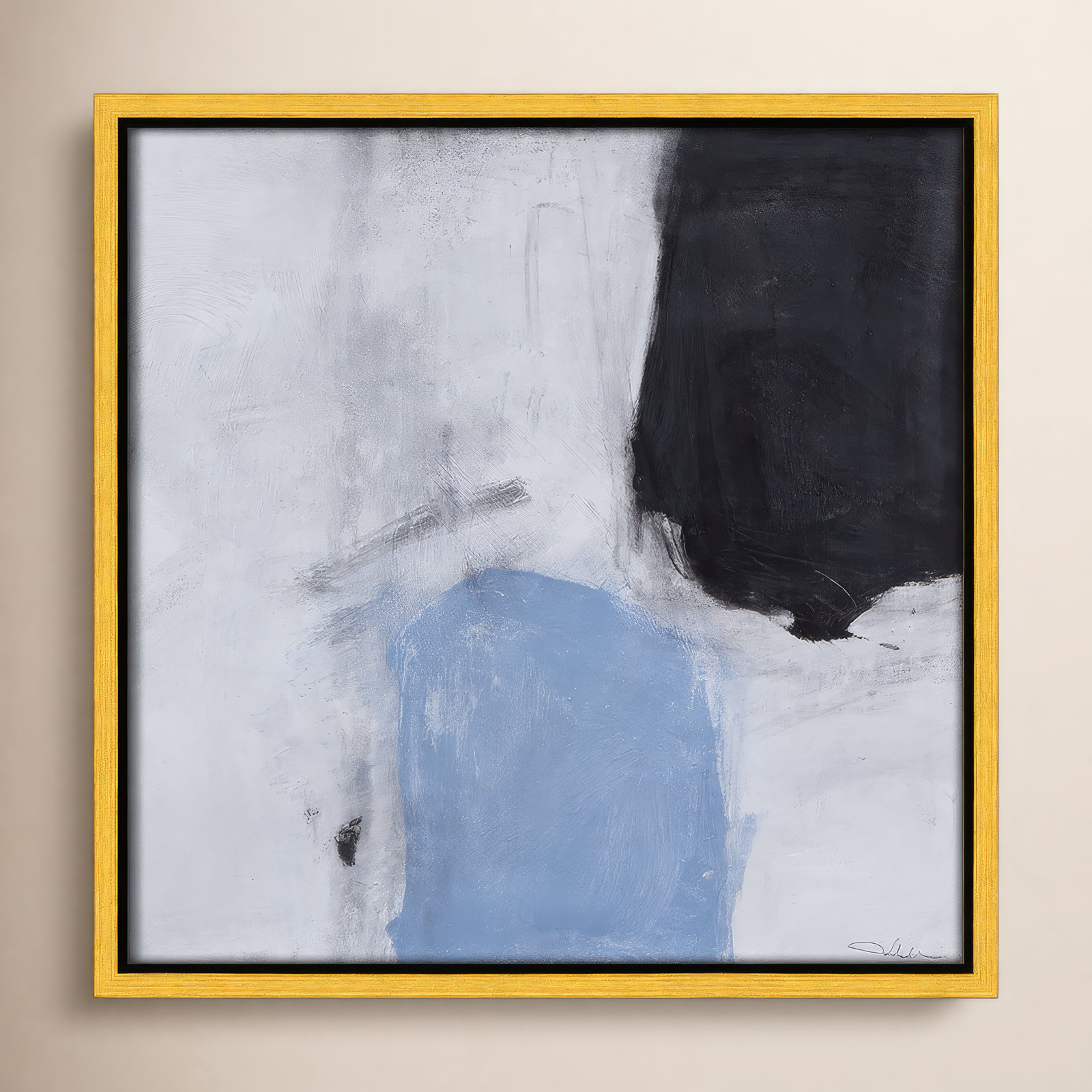 From Powder Blue to Onyx Print, Gold, 13.5" H x 13.5" W