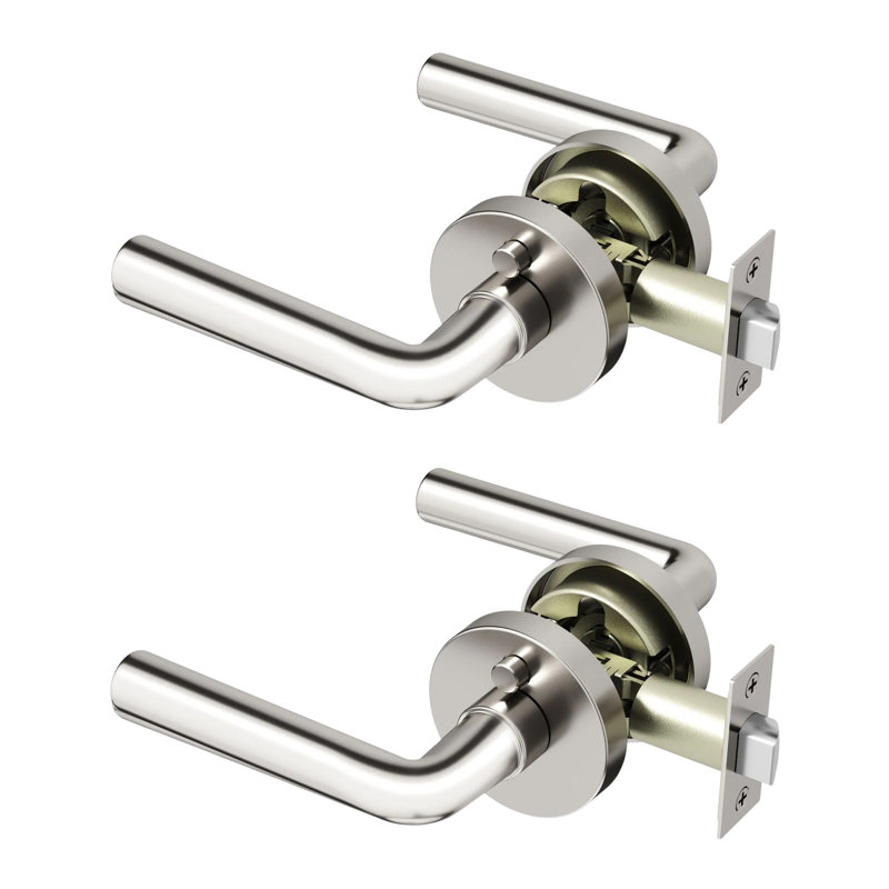 Poignée de porte Arc d'intimité moderne pour porte (pour lit et salle de bain) - Style minimaliste élégant en nickel brossé