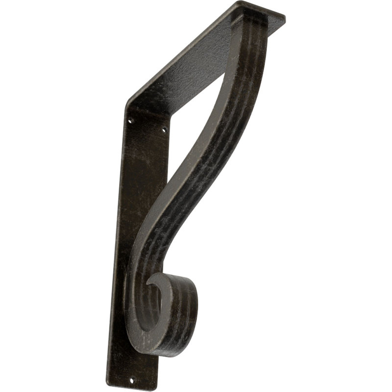 Support simple en fer forgé Ashford, Argenté antique chaleureux, H 10 po x l 2 po x P 7,5 po