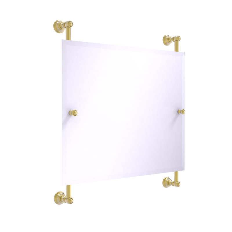 Miroir de meuble-lavabo biseauté sans cadre Freyja, Laiton satiné