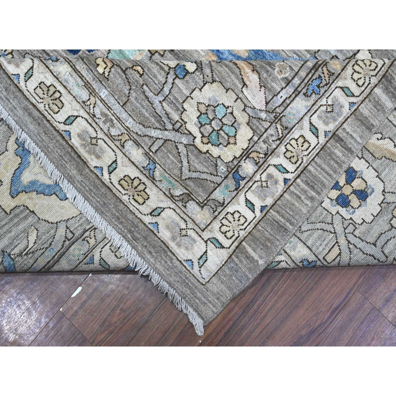 Tapis oriental gris 11 pi 9 po x 15 pi 2 po Aryana Peshawar Heris