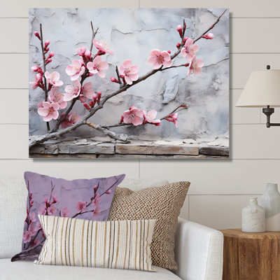 Pink Cherry Blossom End Of Winter Blooms I - Tree Cherry Blossom Wall Art