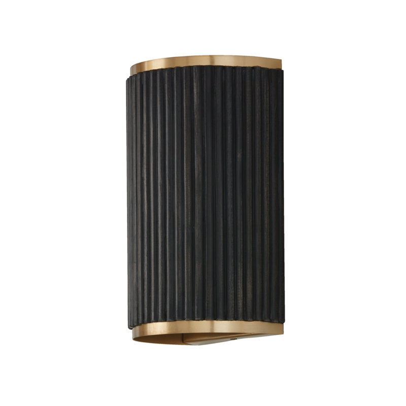 Donovan Steel Flush Mounted Sconce, Black Stain/Matte Brass