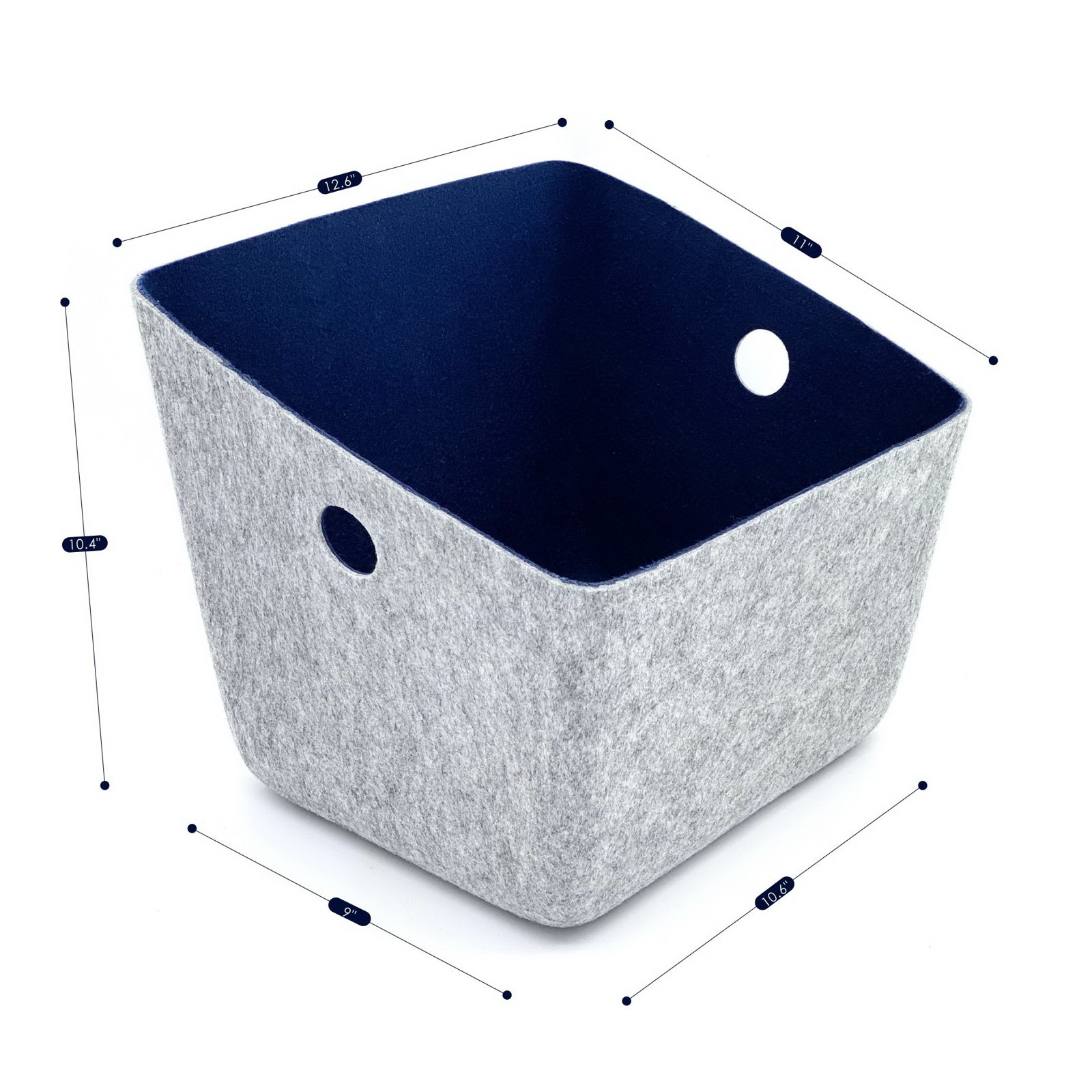 Modern Polyester Decorative Bin, Navy, 3