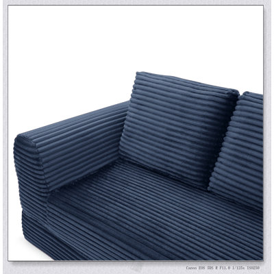 Canapé-lit pliant convertible 2-en-1, canapé-lit en velours côtelé moderne avec 2 coussins, causeuse futon rembourrée et désossée avec lit escamotable, canapé modulaire pliant pour le salon