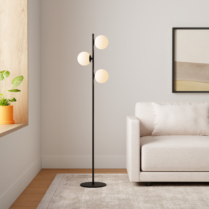 Dianna 64'' Traditional Floor Lamp, Black
