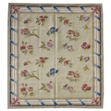 Aubusson One-of-a-Kind 4'10" X 5'1" Area Rug