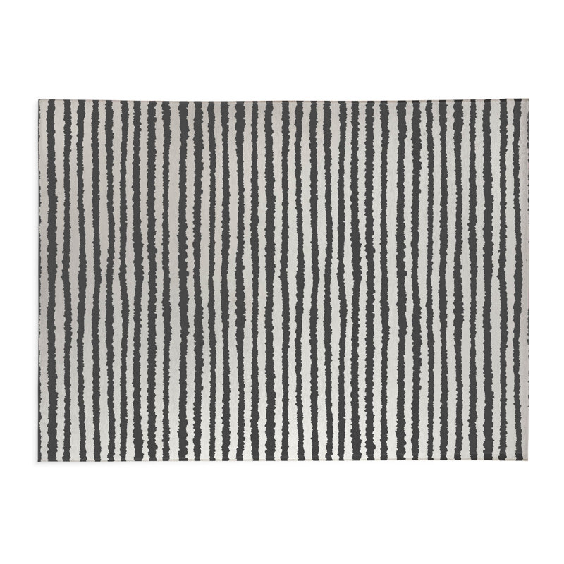 Tapis de cuisine léger antidérapant Long Gen, Rectangle 5 pi x 7 pi, Ivoire/gris anthracite