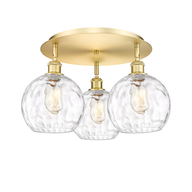 Ambrosane Glass Flush Mount, Satin Gold