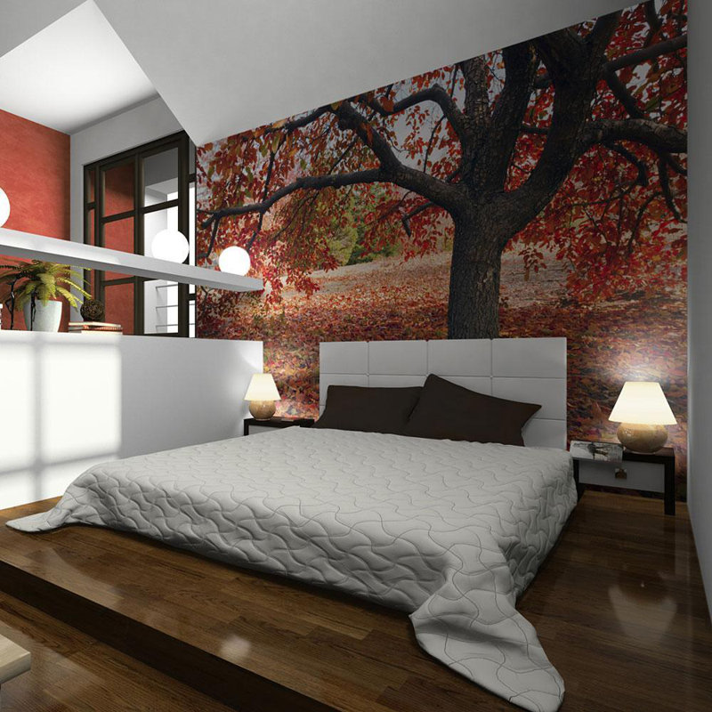 Murale arbre Daonna en automne, L 106 po x l 137 po
