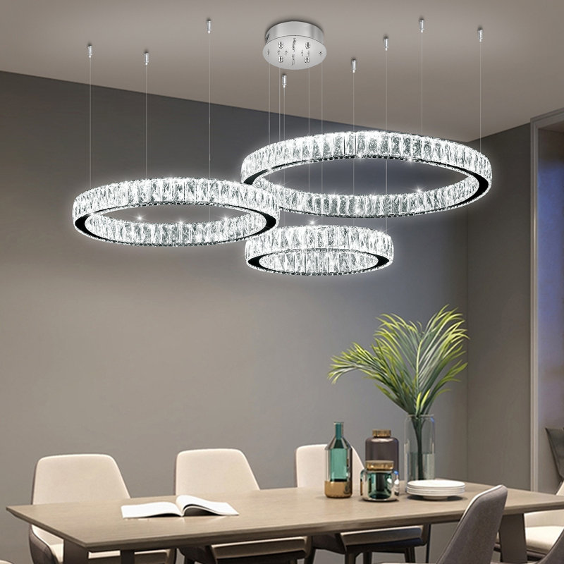 Grand lustre en cristal 3 anneaux K9