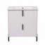 Meuble-lavabo de salle de bain avec lavabo en céramique et tiroirs pleine extension-736268828