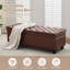 Banc de rangement à couvercle rabattable, recouvert de similicuir, 50 po de largeur-83425041