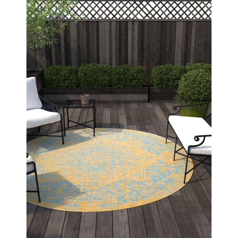 Tapis d'extérieur Jill Zarin, Rond 6 pi 7 po